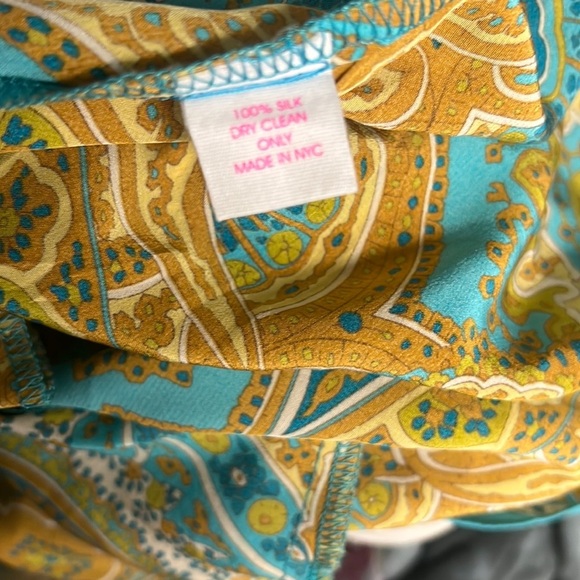 Alice & Trixie Blue and Gold Dress with Paisley Pattern - Picture 5 of 5